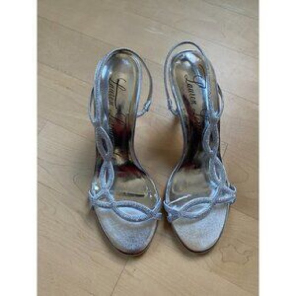 Lanvin Silver Beaded Slingback Sandals